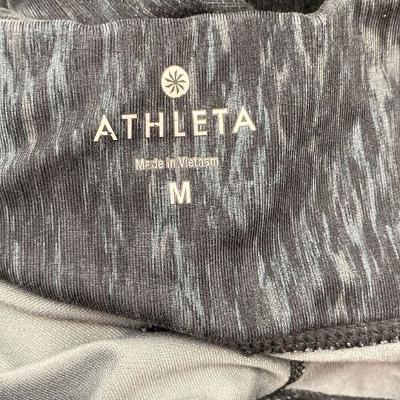 Athleta Women's Athletic High Rise Mélange Pattern Work Out Leggings In Black Si - Picture 8 of 11
